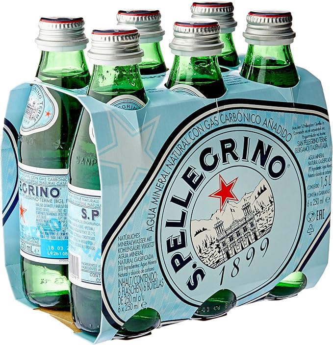 San Pellegrino Sparkling Mineral Water 250 ml Glass Bottle Case/Pack